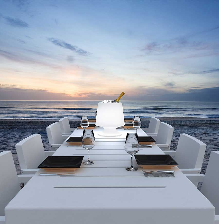 lampada abat-champ illuminabile esterno cena spiaggia